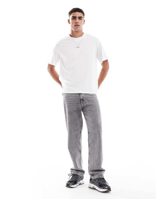 Jack & Jones oversized t-shirt med ryggtryck i vitt - Image 4