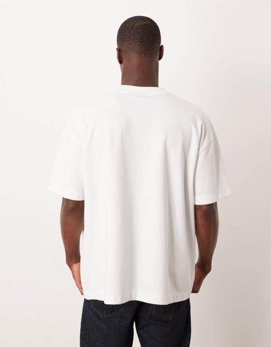 ASOS DESIGN tung oversized t-shirt i vit mjuk känsla - Image 3