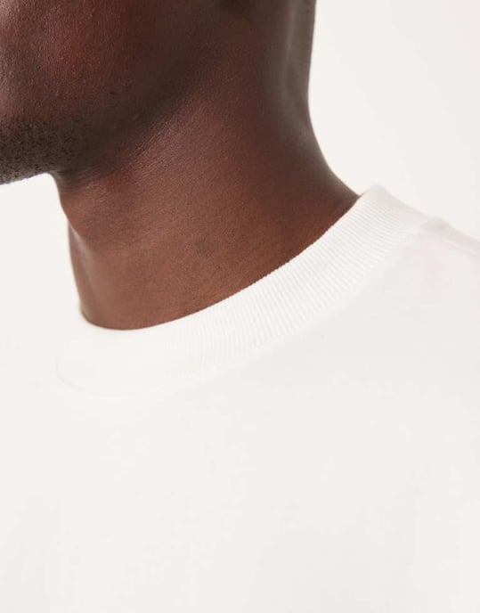 ASOS DESIGN tung oversized t-shirt i vit mjuk känsla - Image 4