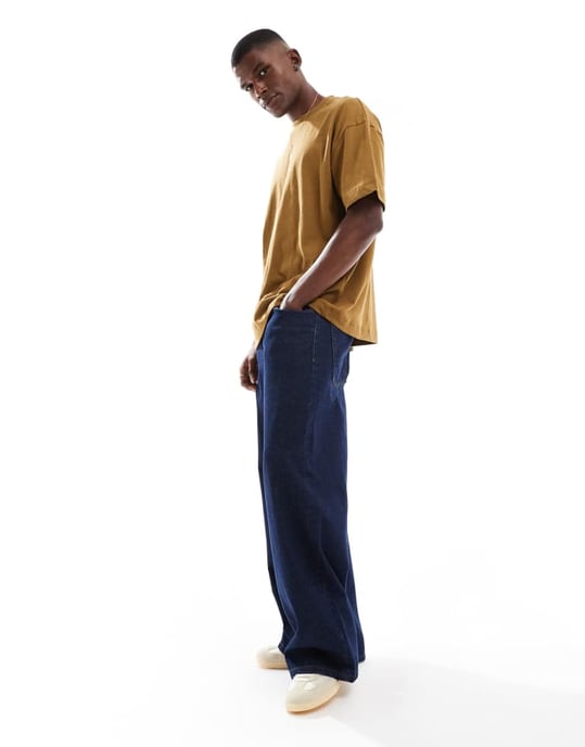 ASOS DESIGN oversized t-shirt i linneblandning i brunt - Image 2