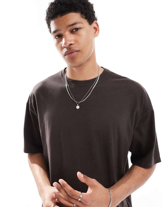 Hollister lös t-shirt i brun - Image 4