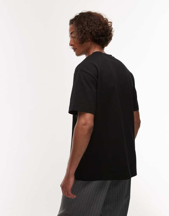 Topman avslappnad passform t-shirt med San Jose tryck i svart - Image 4