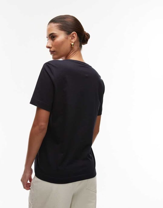 ARKET stretchjersey v-ringad t-shirt i marinblå - Image 4