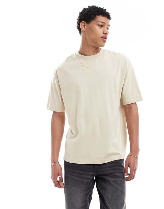 ASOS DESIGN heavyweight oversized t-shirt i stålgrå - Image 1