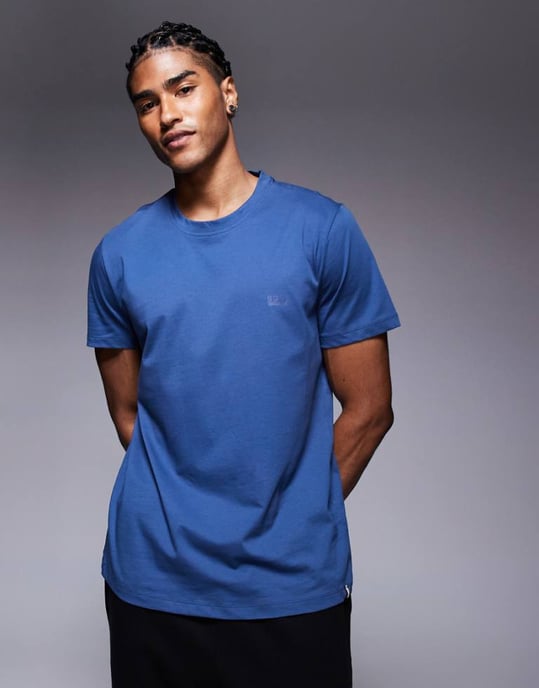 BOSS Bodywear 365 logotryck t-shirt regular fit i mellanblå - Image 1