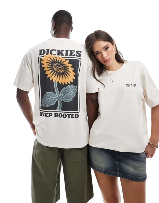 Dickies solrosgrafik rygtryck t-shirt i off white - exklusiv för ASOS - Image 3