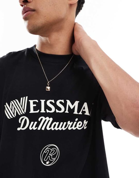 ASOS DESIGN oversized t-shirt med textgrafik i svart - Image 3
