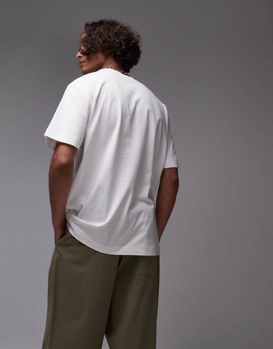 Topman avslappnad passform t-shirt med Paris-tryck i vitt - Image 4