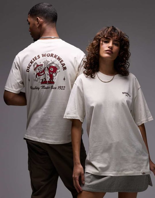 Dickies t-shirt med grafisk pizzamotiv på ryggen i off white - exklusiv för ASOS - Image 4