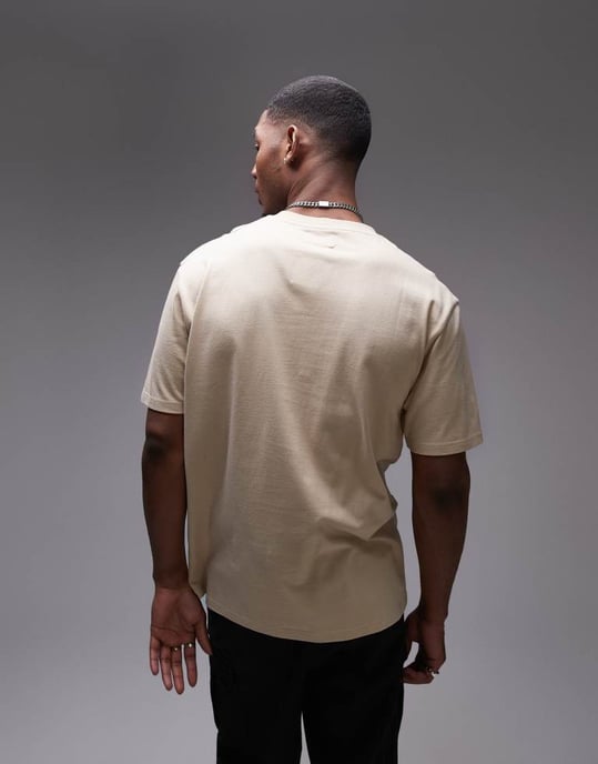 Topman avslappnad passform t-shirt i sten - Image 3