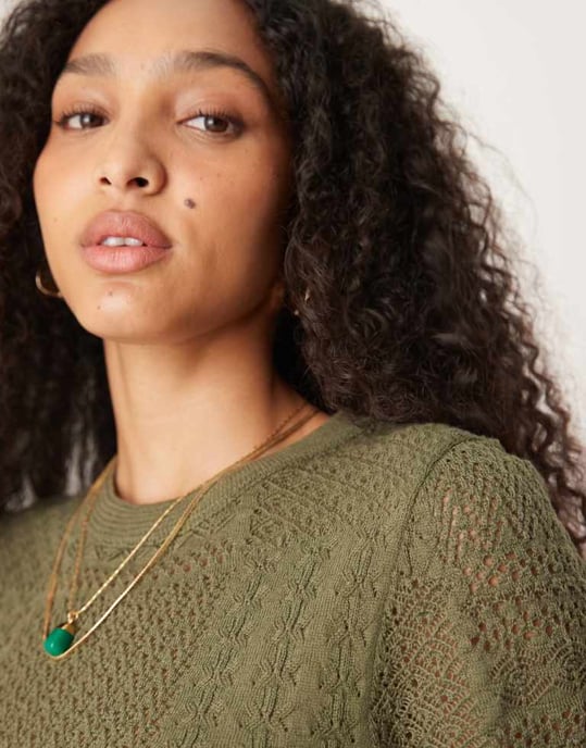 ASOS DESIGN patchwork stickad t-shirt med intresse - Image 2