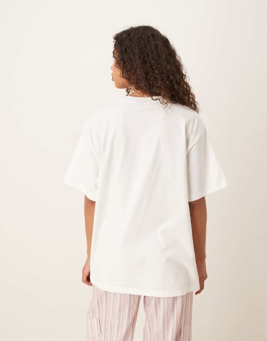 ASOS DESIGN oversized t-shirt med mexikansk cocktailgrafik i krämfärg - Image 2