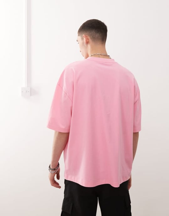 COLLUSION sodadosa tryck grafisk t-shirt i rosa - Image 4