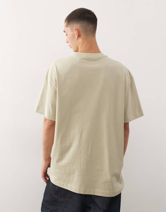 Weekday oversized t-shirt in khaki - Image 3