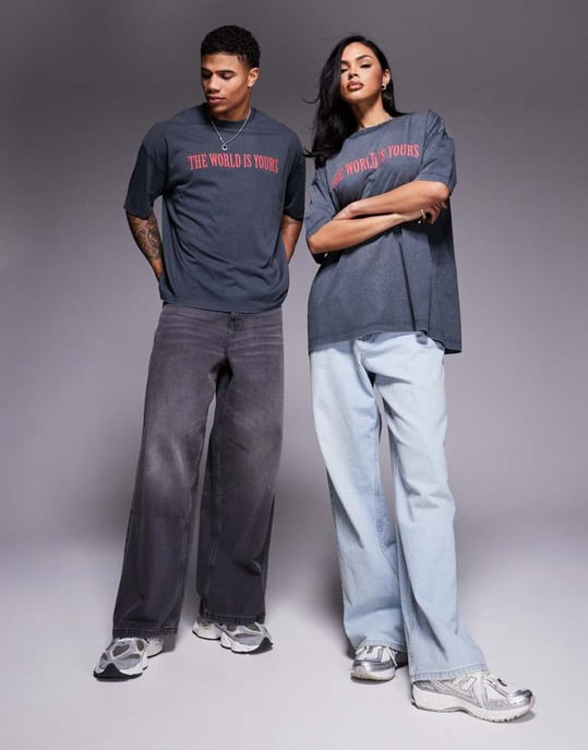 ASOS DESIGN unisex oversized t-shirt med Scarface-tryck i tvättad svart - Image 2