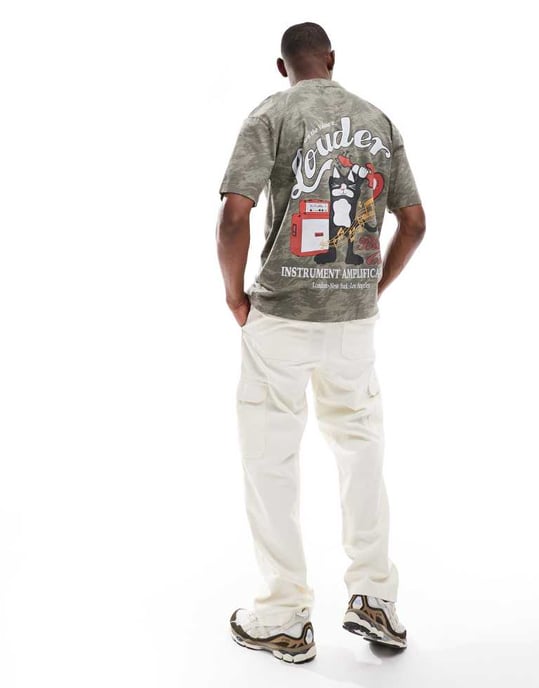 Hollister boxig oversize t-shirt med djurmotiv i grön - Image 4