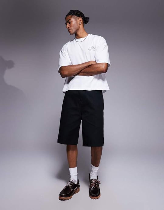 ASOS DESIGN boxig oversized t-shirt med textgrafik i vitt - Image 2