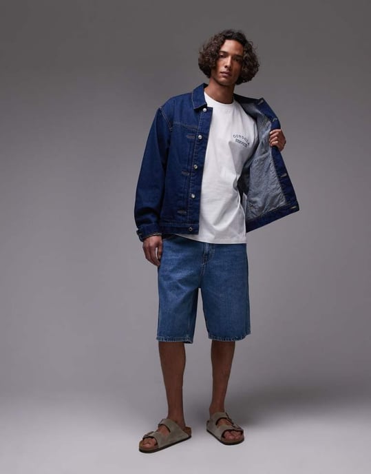 Topman premium avslappnad t-shirt med front- och baktryck av gondol och broderi i vitt - Image 2