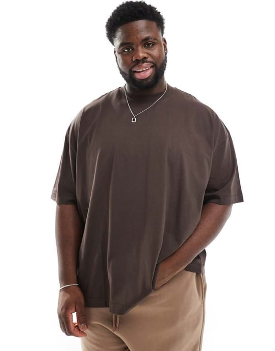 ASOS DESIGN Essentials oversized t-shirt i mörkbrun - Image 2