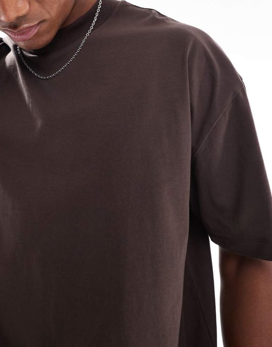 ASOS DESIGN Essentials oversized t-shirt i mörkbrun - Image 4
