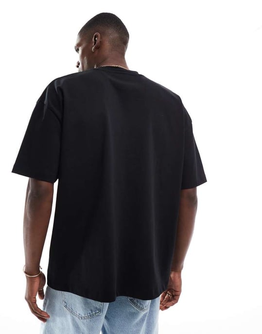 ASOS DESIGN supertjock oversized t-shirt i svart - Image 4