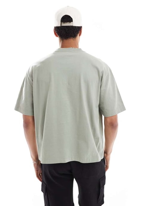 Hollister boxy fit kortärmad t-shirt i ljusgrön - Image 4