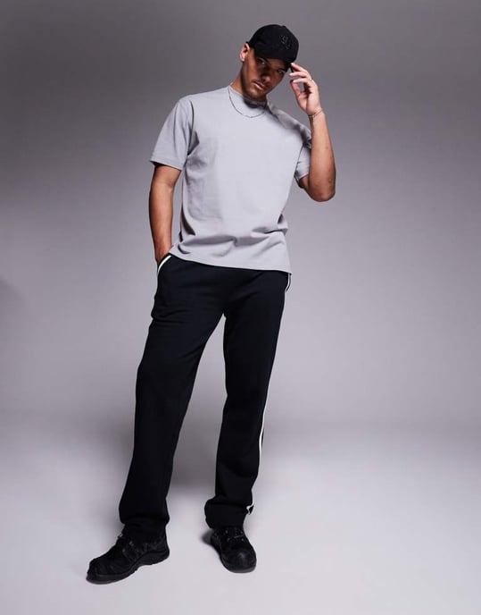 ASOS DESIGN tung avslappnad t-shirt i grått - Image 2