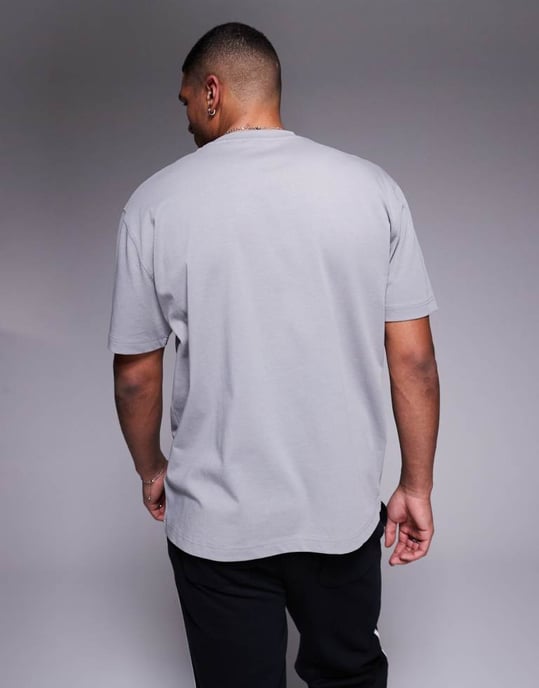 ASOS DESIGN tung avslappnad t-shirt i grått - Image 4