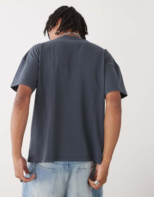 COLLUSION-logotyp T-shirt i grå - Image 4