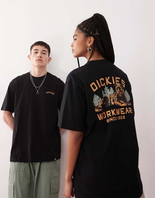 Dickies panther grafik ryggtryck t-shirt i svart - exklusiv för ASOS - Image 3