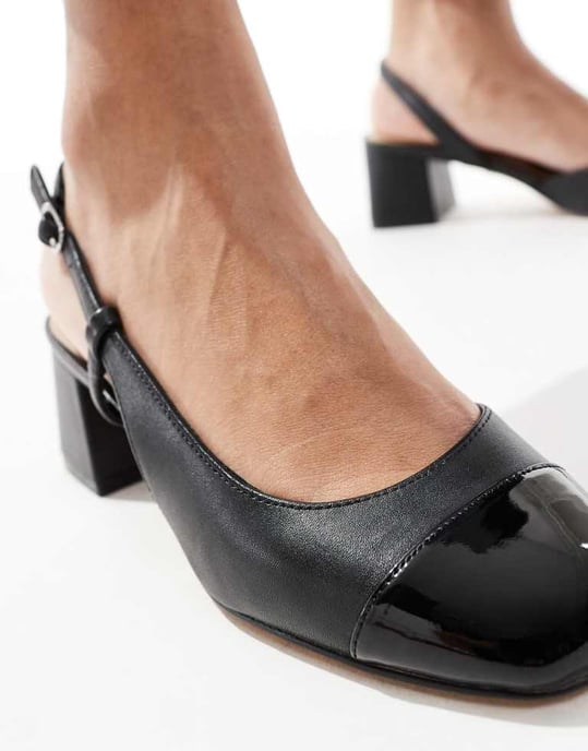 ALDO Bialle slingback heels in black leather - Image 3