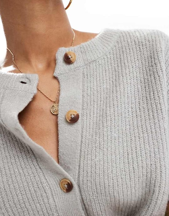 Brave Soul short sleeve cardigan in grey - Image 4