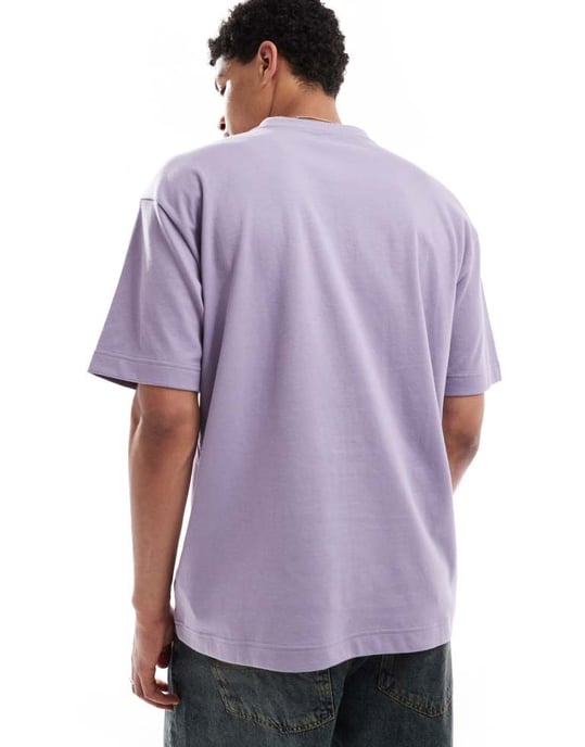 Hollister liten boxy oversized bubbellogotyp svalkande t-shirt i lila - Image 2