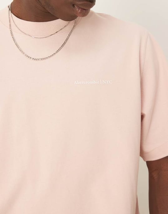 Abercrombie & Fitch premium logotröja i rosa - Image 4