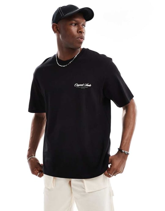 Jack & Jones oversize t-shirt med originaltryck på ryggen i svart - Image 3
