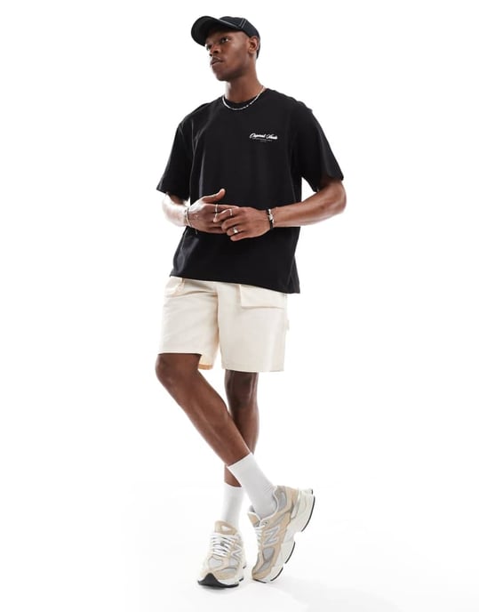 Jack & Jones oversize t-shirt med originaltryck på ryggen i svart - Image 4