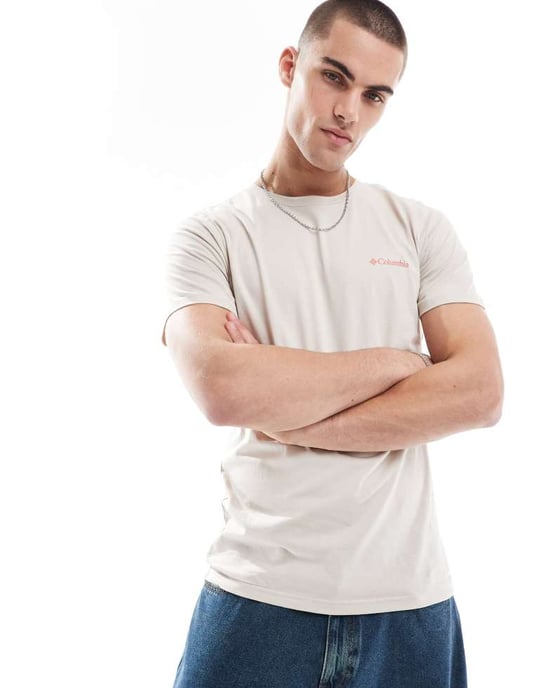 Columbia Rapid Ridge II rygggrafik t-shirt i beige - Image 2