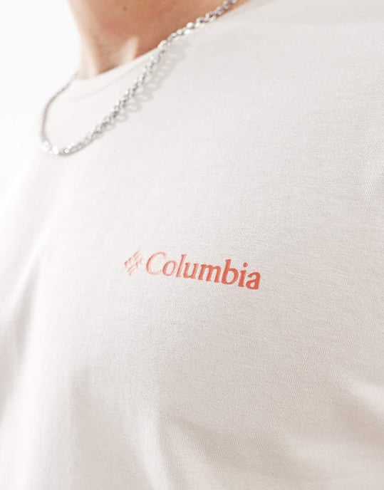 Columbia Rapid Ridge II rygggrafik t-shirt i beige - Image 4