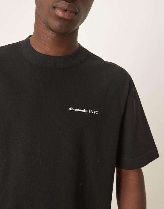 Abercrombie & Fitch premium logot-shirt i svart - Image 3