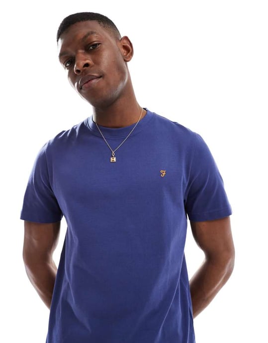 Farah Danny t-shirt i mellanblå - MBLUE - Image 2