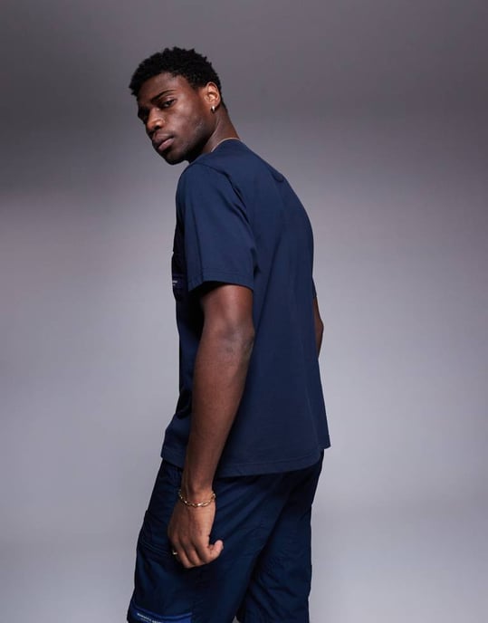 Marshall Artist logotryck seafield t-shirt i marinblå - Image 3