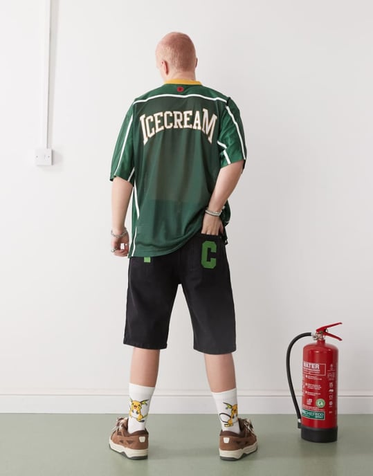 ICECREAM körsbärs-applikation fotbollströja i grön - Image 1