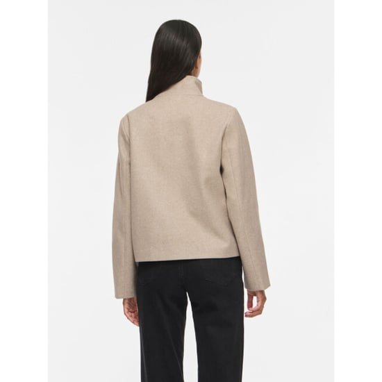 Vila viclaudia l/s high neck short jkt 14119186 natural melange - Image 6