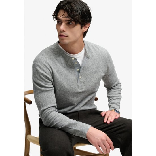 Superdry Mini slub waffle long sleeve grandad top melee - Image 4