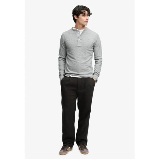 Superdry Mini slub waffle long sleeve grandad top melee - Image 5