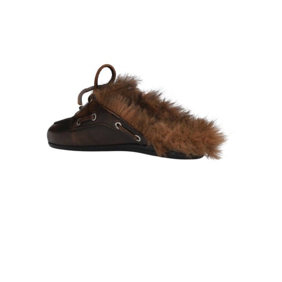 posa Pw23 loafers boat loafer mule fairy fur leather - Image 3