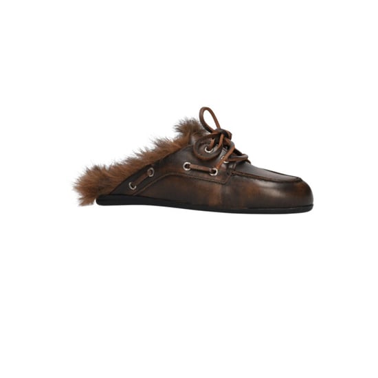 posa Pw23 loafers boat loafer mule fairy fur leather - Image 4