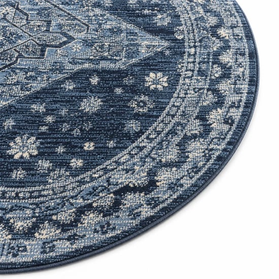 Muratap Vintage rond vloerkleed navy- 200 cm rond - Image 5