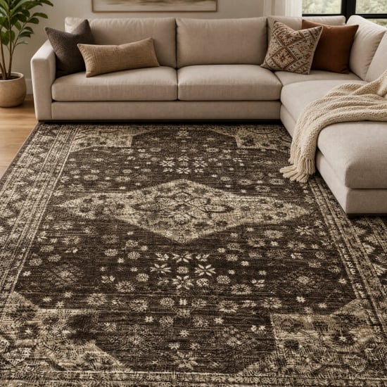 Muratap Vintage vloerkleed bruin beige- 240x340 cm - Image 1