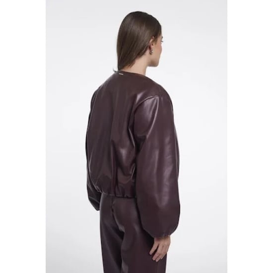 Rino & Pelle Lomee.7502611 rino en pelle faux leather blouson jacket chocolate bean - Image 3
